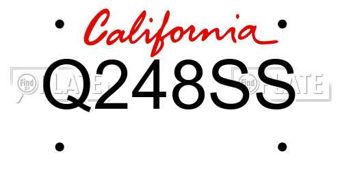Q248SS California License Plate