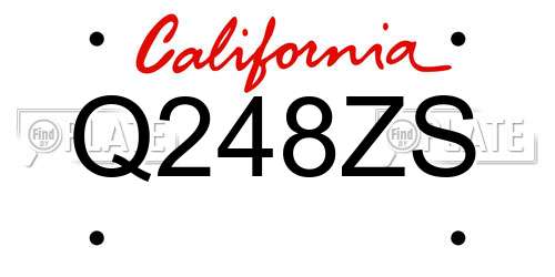 Q248ZS California License Plate