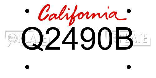 Q2490B California License Plate