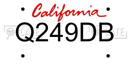 Q249DB California License Plate