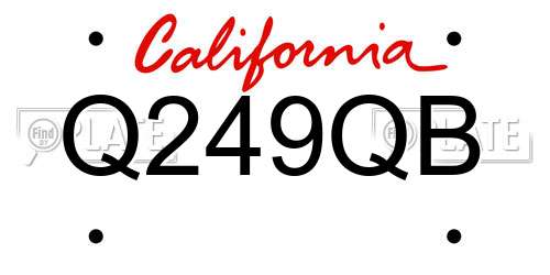 Q249QB California License Plate
