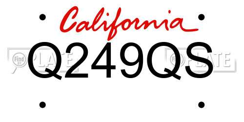 Q249QS California License Plate
