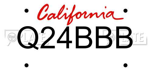 Q24BBB California License Plate