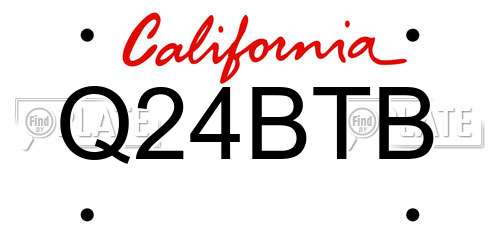 Q24BTB California License Plate