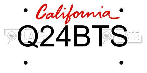 Q24BTS California License Plate
