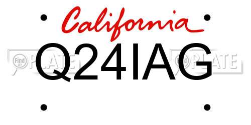 Q24IAG California License Plate