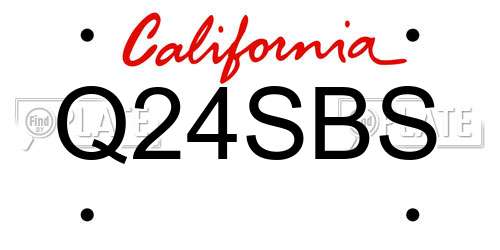 Q24SBS California License Plate