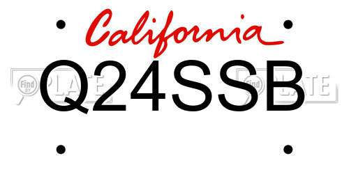 Q24SSB California License Plate