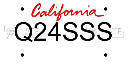 Q24SSS California License Plate