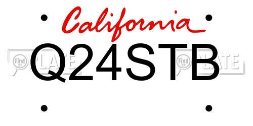 Q24STB California License Plate