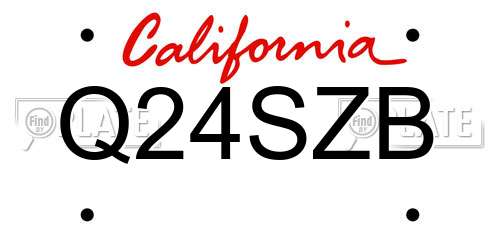 Q24SZB California License Plate