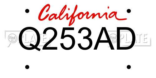 Q253AD California License Plate