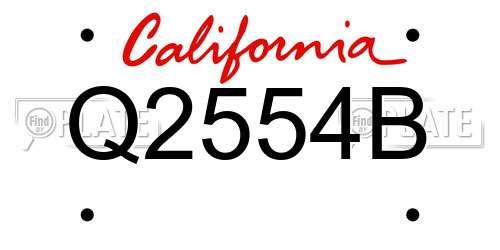 Q2554B California License Plate