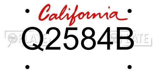 Q2584B California License Plate