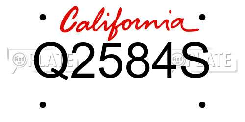 Q2584S California License Plate