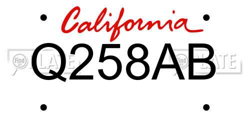 Q258AB California License Plate