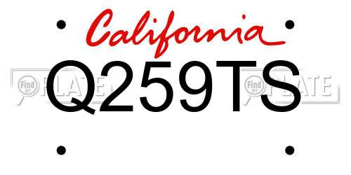 Q259TS California License Plate