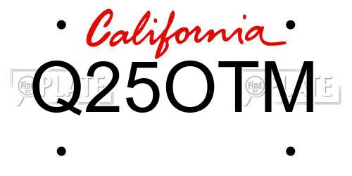 Q25OTM California License Plate