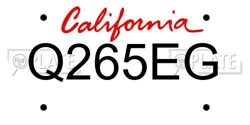 Q265EG California License Plate
