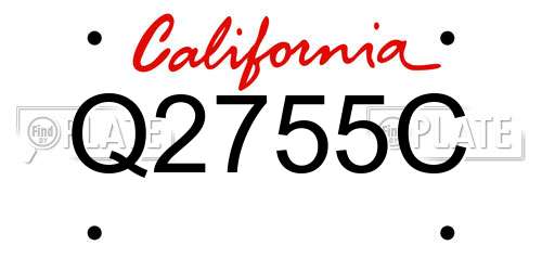 Q2755C California License Plate