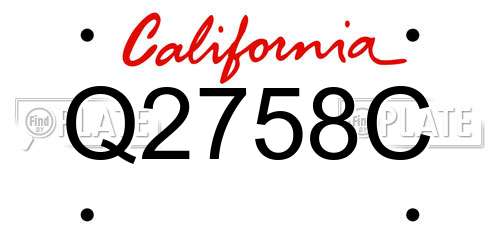 Q2758C California License Plate
