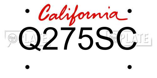Q275SC California License Plate