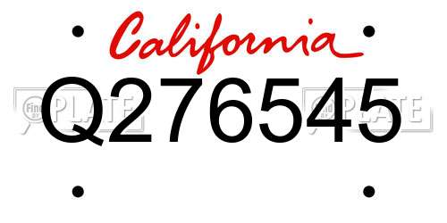 Q276545 California License Plate
