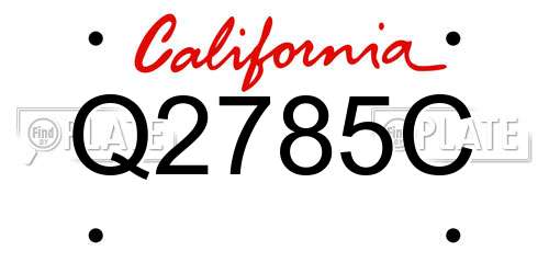 Q2785C California License Plate