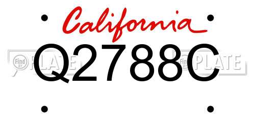 Q2788C California License Plate