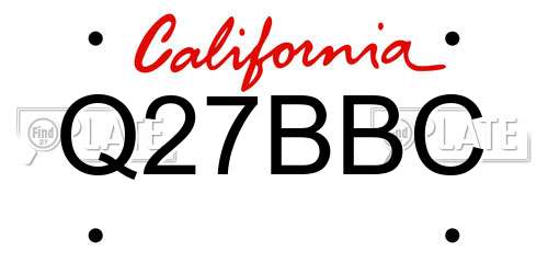 Q27BBC California License Plate