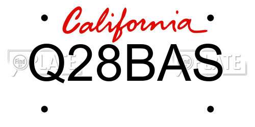 Q28BAS California License Plate