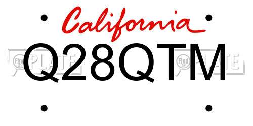 Q28QTM California License Plate