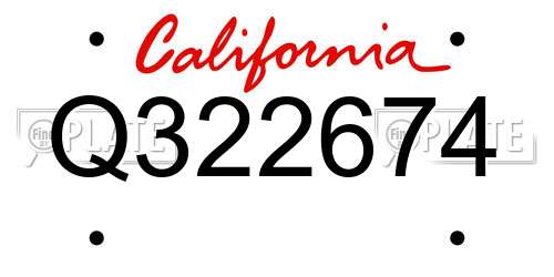 Q322674 California License Plate