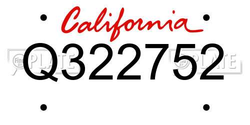 Q322752 California License Plate