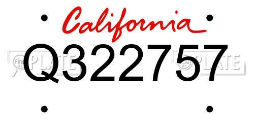 Q322757 California License Plate