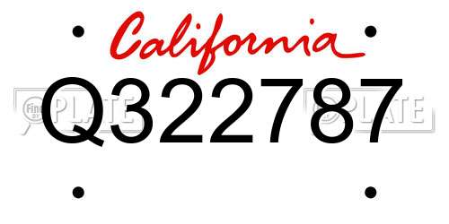 Q322787 California License Plate