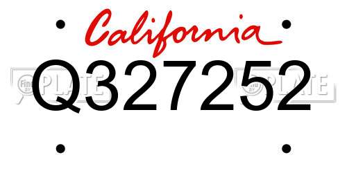 Q327252 California License Plate