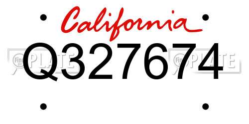 Q327674 California License Plate