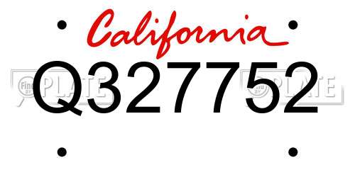 Q327752 California License Plate