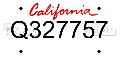 Q327757 California License Plate