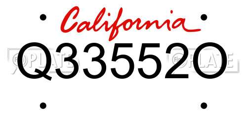 Q33552O California License Plate