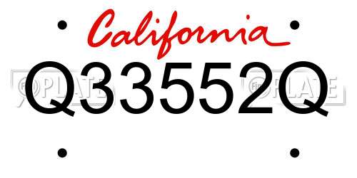 Q33552Q California License Plate