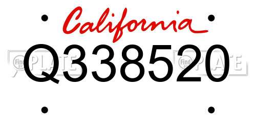 Q338520 California License Plate