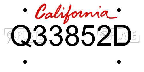 Q33852D California License Plate