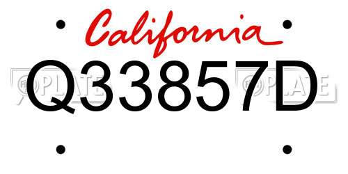 Q33857D California License Plate