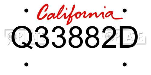 Q33882D California License Plate