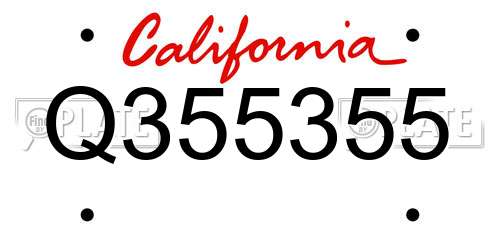 Q355355 California License Plate