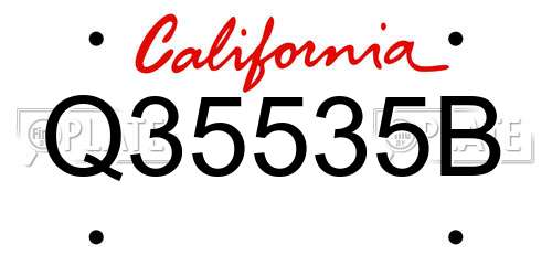 Q35535B California License Plate