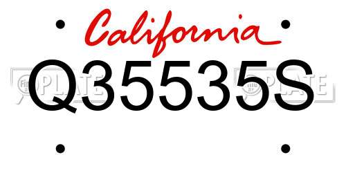 Q35535S California License Plate