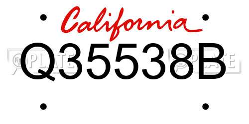 Q35538B California License Plate